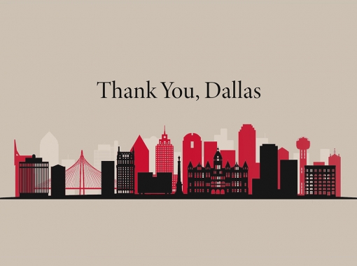 "Thank you, Dallas" graphic.