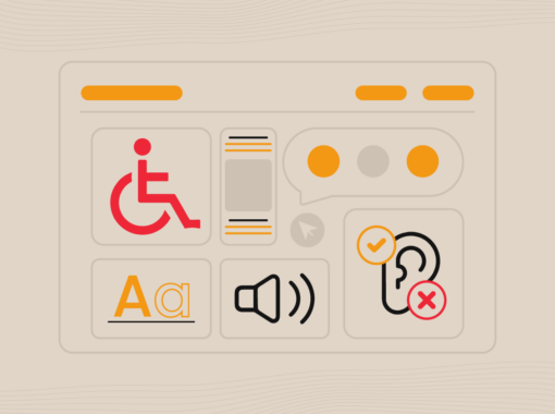 Accessibility symbols, including the handicap symbol, alt text symbol, and an audio symbol.