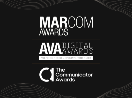 The MarCom, AVA Digital Awards and Communicator Awards logos